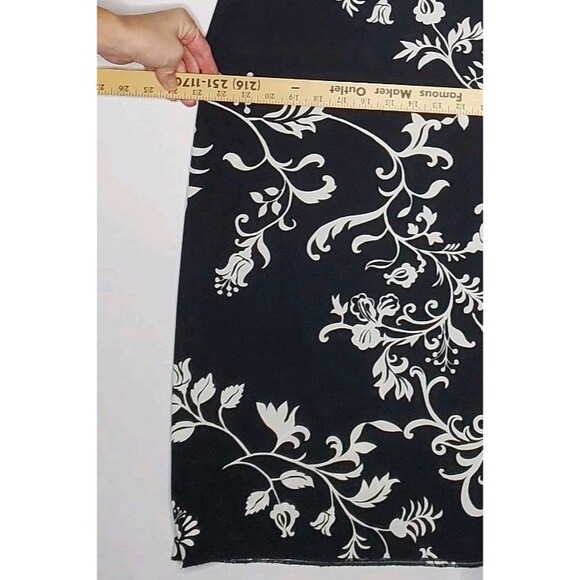 Giorgio Fiorlini Empire Midi Dress XL Black White Floral Flutter Vtg 90s Y2K - Picture 8 of 9